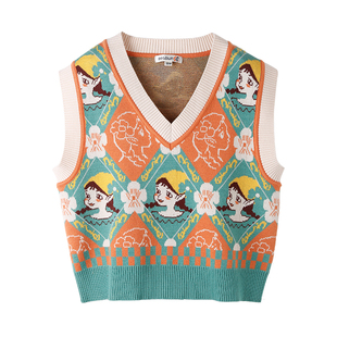 女童背心马甲毛衣春秋2024新款儿童洋气春款大童打底针织衫女