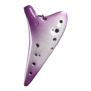 中式白瓷陶笛乐器12孔中音AC调小学生陶笛十二孔初学