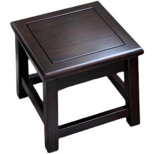 中式黑檀木方凳家用红木板凳儿童矮凳换鞋凳紫光檀四方实木小凳子