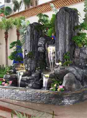 大型假山流水喷泉瀑布房屋庭院花园鱼塘摆件公司阳台酒店装饰景观