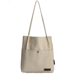 原创设计简约文艺休闲加厚帆布托特学生百搭时尚通勤手提斜挎包袋