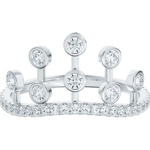 [新年礼物]De Beers 戴比尔斯 Dewdrop 露珠铂金皇冠式戒指