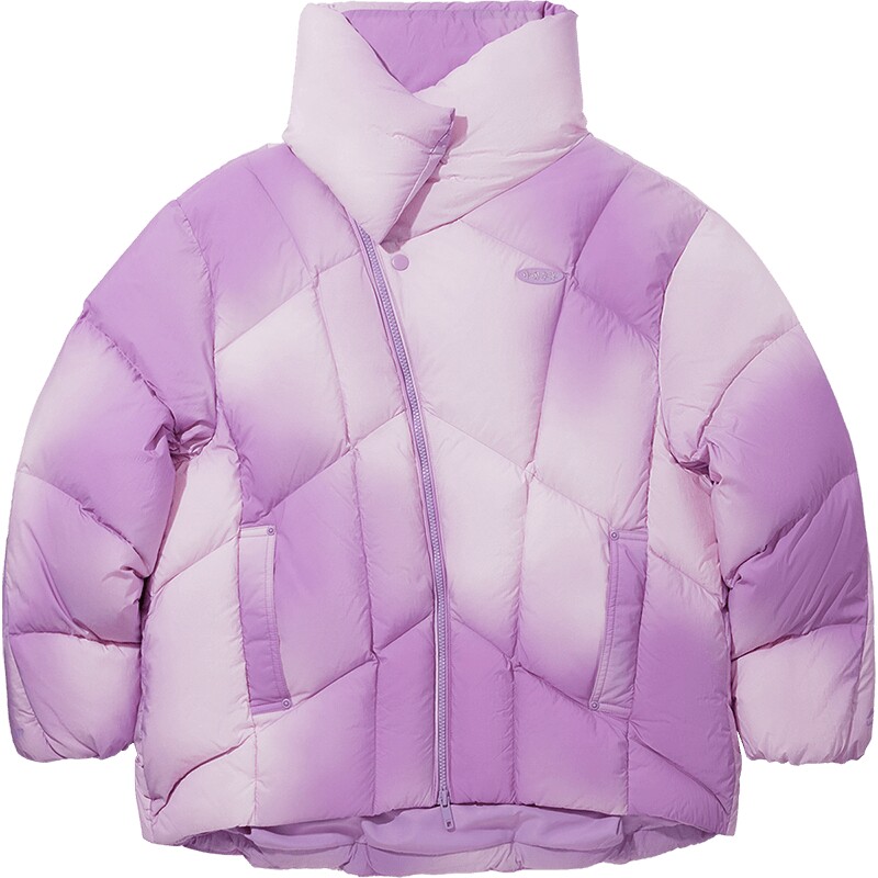 李宁宽松立领女短羽绒服运动服