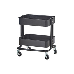 北欧两层拉斯克移动小推车置物架餐车小吃车桌下带轮收纳车手推车