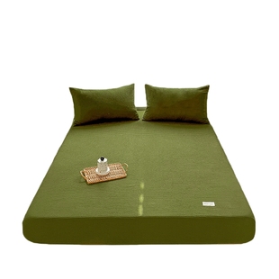 华夫格床笠单件2025新款全包席梦思床垫保护罩非全棉纯棉防滑床罩