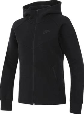 滔搏NIKE耐克女子logo印花运动休闲连帽夹克外套针织FB8339-010