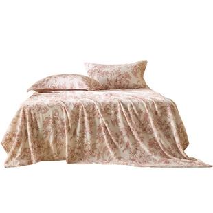 水星家纺抗静电牛奶绒床单单件暖绒被单秋冬保暖印花家用床上用品