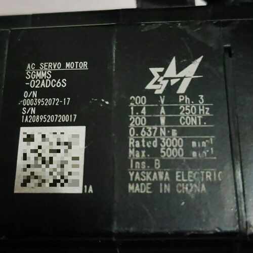 【询价】安川伺服电机SGMM-02ADC6S，成色如图所示，适用