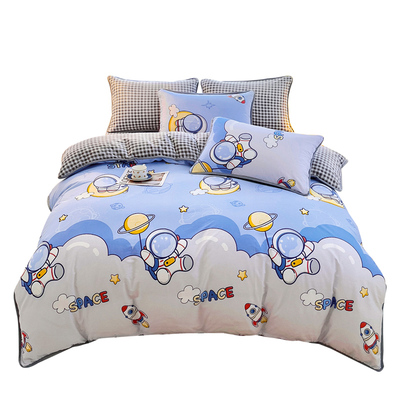 短毛牛奶绒ab面被套抗静电不掉毛