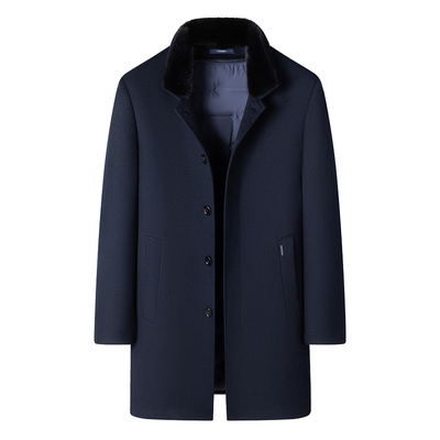 梦特娇男士大衣水貂毛领