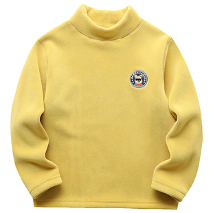 男童半高领打底衫儿童加绒加厚保暖上衣长袖秋冬款男孩双面绒卫衣