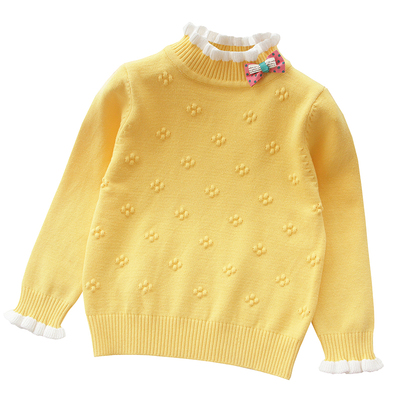 细毛线针织女童中高领纯棉打底衫