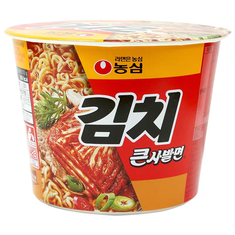 好吃的韩国进口泡面杯面方便面农心辣白菜泡菜大碗面112g方便速食