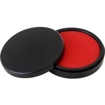 得力速干红蓝双色套装便携印台