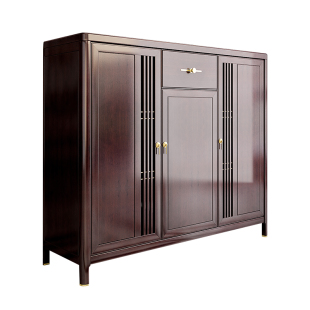 全实木鞋柜新中式家用室内大容量纯收纳玄关柜子檀木入户进门厅柜