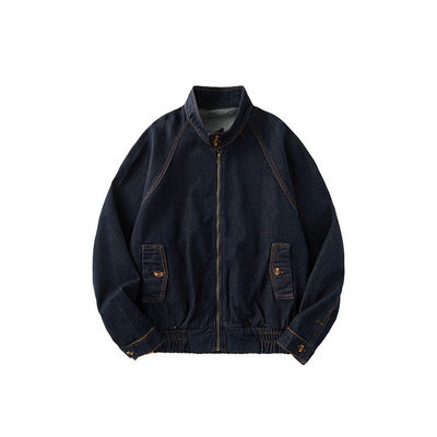 牛仔拉链外套男女哈灵顿夹克春秋