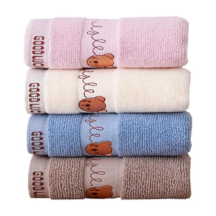 纯棉洗脸毛巾家用不掉毛吸水柔软少儿加厚竹纤维小方巾布专用速干