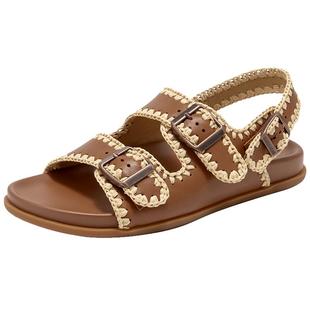 【彝绣传承】BeauToday勃肯凉鞋女夏季一字带罗马凉鞋外穿凉鞋女