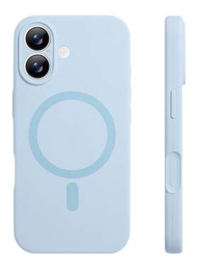 屈迷QUMI浅蓝色精孔液态磁吸适用苹果17手机壳新款iphone17promax套苹果Air全包16防摔15硅胶14外壳13简约12