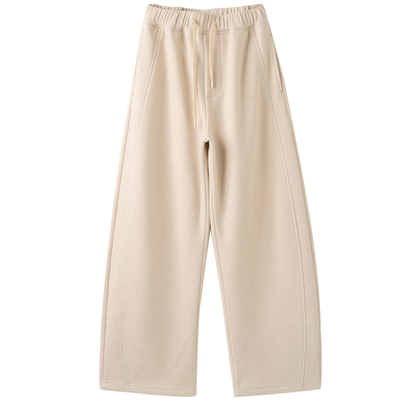 显瘦斜线设计慵懒加绒弯刀羊绒裤