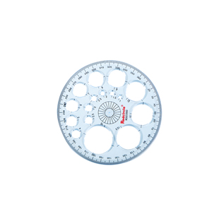 国产REDCIRCLE/红环全圆仪画圆模板360度量角器九宫格绘图多用尺格子尺家具建筑模板圆形半径圆弧设计模版尺