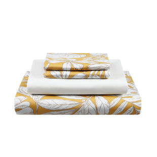 商场同款HarborHouse印花磨毛四件套全棉贡缎床单被套高端Tahiti