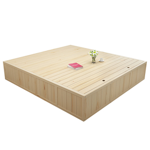 简约床1.5米实木高箱储物床1.8米日式榻榻米地台民宿床架定制超大