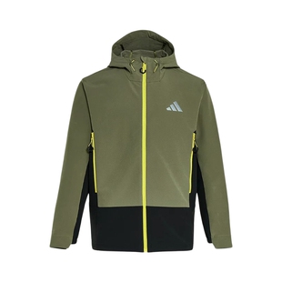 adidas阿迪达斯连帽软壳外套2026春男户外拒水徒步梭织夹克KQ5550