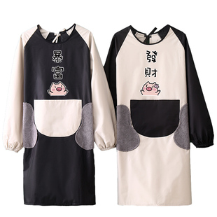 围裙长袖工作男家用反穿罩衣厨房防水防油网红女可爱2025新款大人