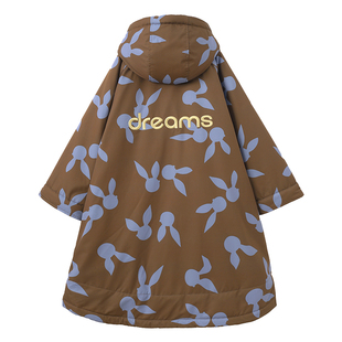 儿童棉服长款冬季新女童摇粒绒棉衣加厚棉袄连帽外套校服神器外穿