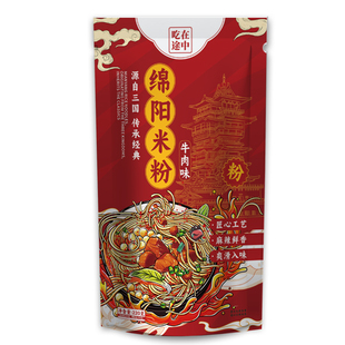 吃在途中绵阳米粉袋装素米粉牛肉味细粉丝红油麻辣方便速食细米线