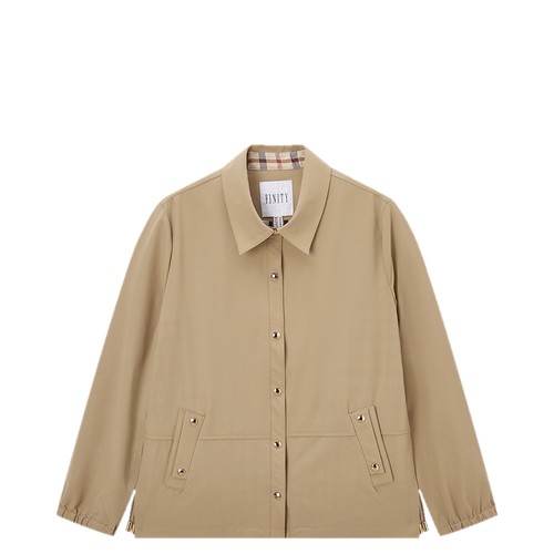 FINITY菲妮迪短外套2025秋季新款简约抽绳翻领时尚外套气质上衣女