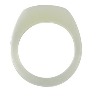 L'ELEMENTO 空明和田青白玉戒指 原创设计小众气质高级感玉石指环