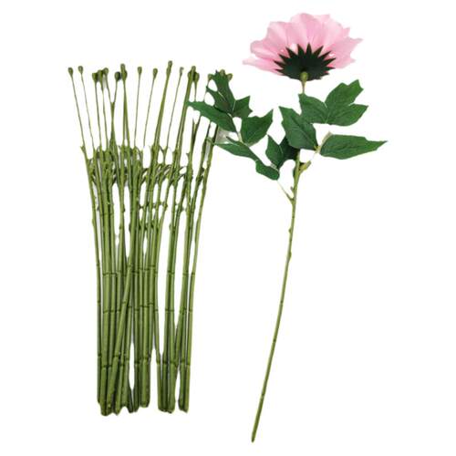 40cm丝带牡丹花手工丝网牡丹花花杆手工diy铁丝高仿真花杆花枝