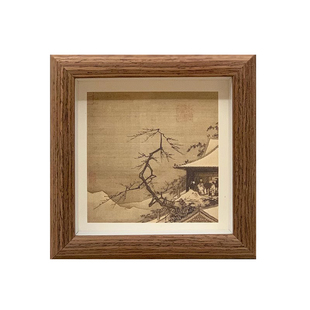 宋画小品国画字画摆台南宋马远雪景图名画复制品仿古画装饰画挂画