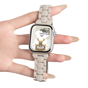 适用苹果S11手表iwatch11表带applewatch9新款S8小蛮腰树脂S7夏季女生SE3运动可爱风7创意S10高级10透气新品