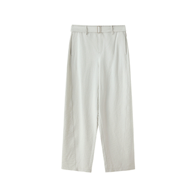 桑蚕丝YKK拉链垂坠阔腿裤夏新