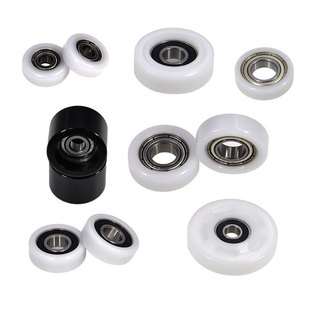 导向轮包胶包塑轴承胶轮滚轮包塑料尼龙小滑轮耐磨高承载轨道POM