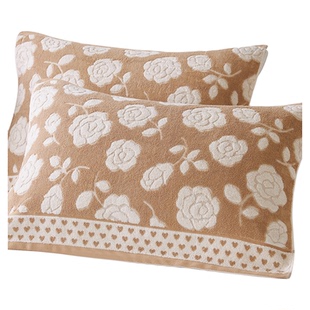 老上海纯棉枕巾老式全棉枕头巾80年代怀旧成人毛圈枕头毛巾一对装