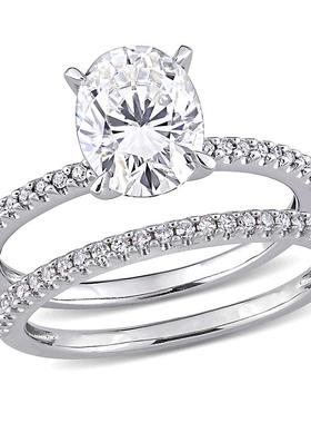 美国直邮Julianna B朱莉安娜女士戒指双环钻石镶嵌休闲时尚简约