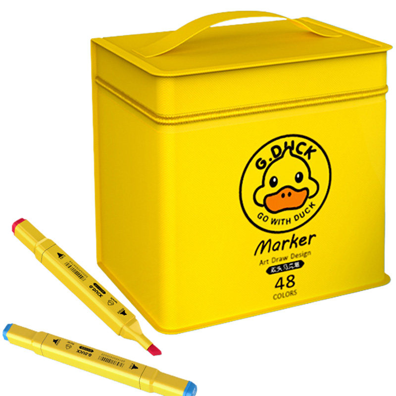 小黄鸭48色马克笔小学生美术水彩