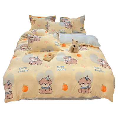 A类母婴高克重加厚牛奶绒四件套