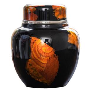 斑锡龙大漆彩金小号锡罐纯锡茶叶罐密封储茶罐简净茶仓手工锡器