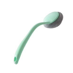 不伤锅清洁球钢丝球带手柄锅刷家用长柄刷子带把塑钢洗碗神器