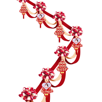 楼梯装饰结婚创意婚庆扶梯拉花