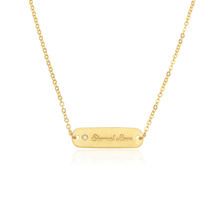 黄金项链999足金Eternal Love永恒的爱女款2026新款叠戴镶嵌纯金