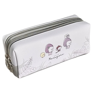 99creat呆猴限定双层简约笔盒收纳袋可爱小众大容量笔袋杂物袋