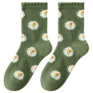 caramella秋冬新款袜子女袜少女中筒袜女士可爱厚保暖卡通羊毛袜