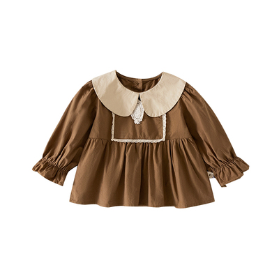 可衣棉尔纯棉森系春秋公主娃娃衫