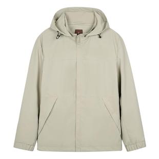 才子男装轻薄夹克男2025春秋季户外运动休闲薄款连帽修身短款外套